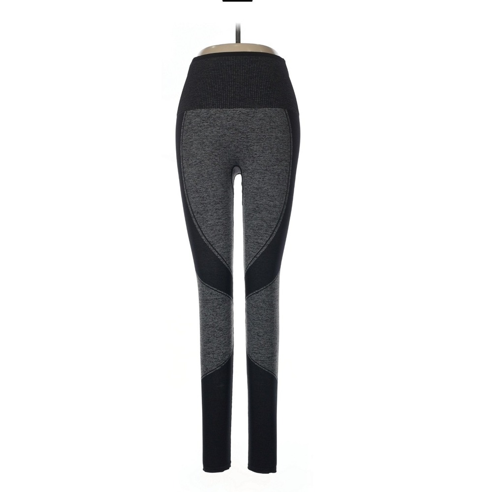 ThirdLove Womens High Waisted Colorblock Seamless Yoga Pants Black Gray Size M